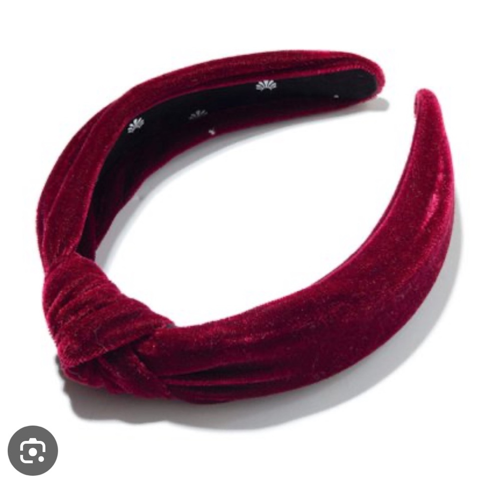 Lele Sadoughi Velvet Knotted Headband in Wine Red